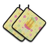 Caroline'S Treasures Bb7065Pthd Ice Pop Popcicle Polkadots Pair Of Pot Holders, 7.5 X 7.5, Multicolor