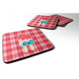 Caroline'S Treasures Ice Pop Popcicle Face Gingham Foam Coaster, 3.5, Multicolor
