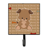 Caroline'S Treasures Puppy On Brown Bones Wall Hook, Small, Multicolor