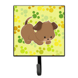 Caroline'S Treasures Puppy On Green Pawprints Wall Hook, Small, Multicolor