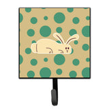 Caroline'S Treasures Rabbit On Polkadots Wall Hook, Small, Multicolor