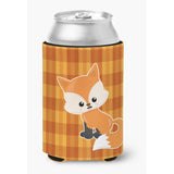 Caroline'S Treasures Baby Fox Gingham Can Or Bottle Hugger, Can Hugger, Multicolor
