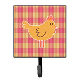 Caroline'S Treasures Chicken Hen On Gingham Wall Hook, Small, Multicolor
