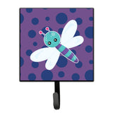 Caroline'S Treasures Dragonfly On Purple Polkadots Wall Hook, Small, Multicolor