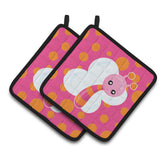 Caroline'S Treasures Bb7102Pthd Butterfly On Polkadots Pair Of Pot Holders, 7.5 X 7.5, Multicolor