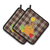 Caroline'S Treasures Thanksgiving Baby Turkey Pair Of Pot Holders, 7.5 X 7.5, Multicolor