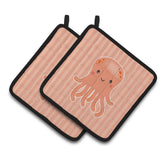 Caroline'S Treasures Bb7123Pthd Octopus Pair Of Pot Holders, 7.5 X 7.5, Multicolor