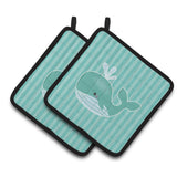 Caroline'S Treasures Bb7125Pthd Whale Pair Of Pot Holders, 7.5 X 7.5, Multicolor