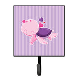 Caroline'S Treasures Pink And Purple Turtle Wall Hook, Small, Multicolor