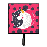 Caroline'S Treasures Unicorn Pink Polkadots Wall Hook, Small, Multicolor