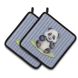 Caroline'S Treasures Bb7142Pthd Panda Bear Pair Of Pot Holders, 7.5 X 7.5, Multicolor