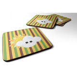 Caroline'S Treasures Weather Partly Cloudy Face Foam Coaster Set Of 4, 3.5, Multicolor