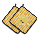 Caroline'S Treasures Bb7155Pthd Weather Sunshine Face Pair Of Pot Holders, 7.5 X 7.5, Multicolor