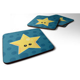 Caroline'S Treasures Weather Night Star Face Foam Coaster Set Of 4, 3.5, Multicolor