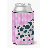 Caroline'S Treasures Cow On Pink Polkadots Can Or Bottle Hugger, Can Hugger, Multicolor