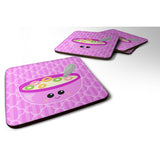 Caroline'S Treasures Pink Bowl Of Cereal Foam Coaster Set Of 4, 3.5, Multicolor