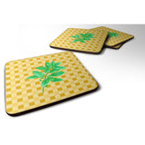 Caroline'S Treasures Basil On Basketweave Decorative Coasters, 3.5, Multicolor