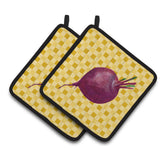 Caroline'S Treasures Beet Root On Basketweave Decorated Pot Holder, 7.5Hx7.5W, Multicolor