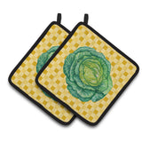 Caroline'S Treasures Cabbage On Basketweave Decorated Pot Holder, 7.5Hx7.5W, Multicolor