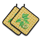Caroline'S Treasures Candlenut On Basketweave Decorated Pot Holder, 7.5Hx7.5W, Multicolor