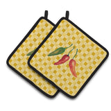 Caroline'S Treasures Cayenne Pepper On Basketweave Decorated Pot Holder, 7.5Hx7.5W, Multicolor