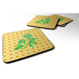 Caroline'S Treasures Celery On Basketweave Decorative Coasters, 3.5, Multicolor