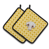 Caroline'S Treasures Champignon Mushroom On Basketweave Decorated Pot Holder, 7.5Hx7.5W, Multicolor