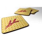 Caroline'S Treasures Chili Peppers On Basketweave Decorative Coasters, 3.5, Multicolor