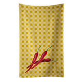 Caroline'S Treasures Chili Peppers On Basketweave Decorated Dish Towel, 25Hx15W, Multicolor
