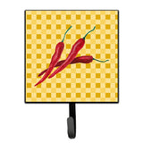 Caroline'S Treasures Chili Peppers On Basketweave Wall Hook, Small, Multicolor