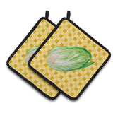 Caroline'S Treasures Chinese Cabbage On Basketweave Decorated Pot Holder, 7.5Hx7.5W, Multicolor