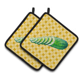 Caroline'S Treasures Cucumber On Basketweave Decorated Pot Holder, 7.5Hx7.5W, Multicolor