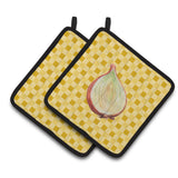 Caroline'S Treasures Onion On Basketweave Decorated Pot Holder, 7.5Hx7.5W, Multicolor