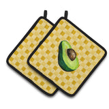Caroline'S Treasures Sliced Avacado On Basketweave Decorated Pot Holder, 7.5Hx7.5W, Multicolor