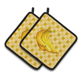 Caroline'S Treasures Banana Bunch On Basketweave Decorated Pot Holder, 7.5Hx7.5W, Multicolor