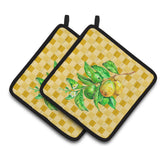 Caroline'S Treasures Guavas Branch On Basketweave Decorated Pot Holder, 7.5Hx7.5W, Multicolor