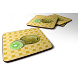 Caroline'S Treasures Kiwi On Basketweave Decorative Coasters, 3.5, Multicolor