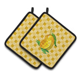 Caroline'S Treasures Mangos Ready On Basketweave Decorated Pot Holder, 7.5Hx7.5W, Multicolor