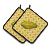 Caroline'S Treasures Whole Papaya On Basketweave Decorated Pot Holder, 7.5Hx7.5W, Multicolor
