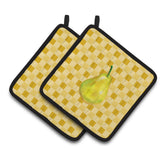 Caroline'S Treasures Whole Pear On Basketweave Decorated Pot Holder, 7.5Hx7.5W, Multicolor