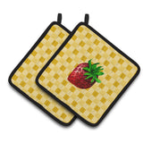 Caroline'S Treasures Strawberry On Basketweave Decorated Pot Holder, 7.5Hx7.5W, Multicolor