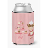 Caroline'S Treasures Cupcake Baker Brunette Pink Decorative Can Hugger, Multicolor