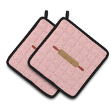 Caroline'S Treasures Rolling Pin Pink Decorated Pot Holder, 7.5Hx7.5W, Multicolor