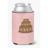Caroline'S Treasures Heart Cake 3 Tier Pink Decorative Can Hugger, Multicolor