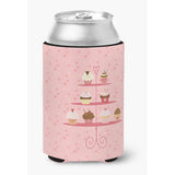 Caroline'S Treasures Cupcakes 3 Tier Pink Decorative Can Hugger, Multicolor