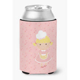 Caroline'S Treasures Baker Blonde On Pink Decorative Can Hugger, Multicolor