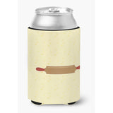 Caroline'S Treasures Rolling Pin On Yellow Decorative Can Hugger, Multicolor
