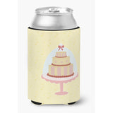 Caroline'S Treasures 3 Tier Cake On Yellow Decorative Can Hugger, Multicolor
