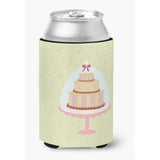 Caroline'S Treasures Cake On Green Decorative Can Hugger, Multicolor