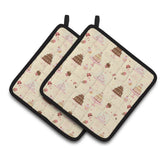 Caroline'S Treasures Cakes And Cupcakes Decorated Pot Holder, 7.5Hx7.5W, Multicolor